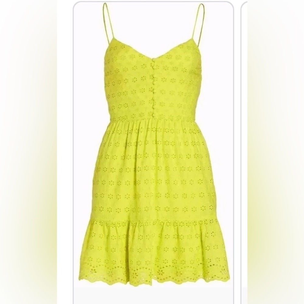 Alice + Olivia Yellow Eyelet Dress